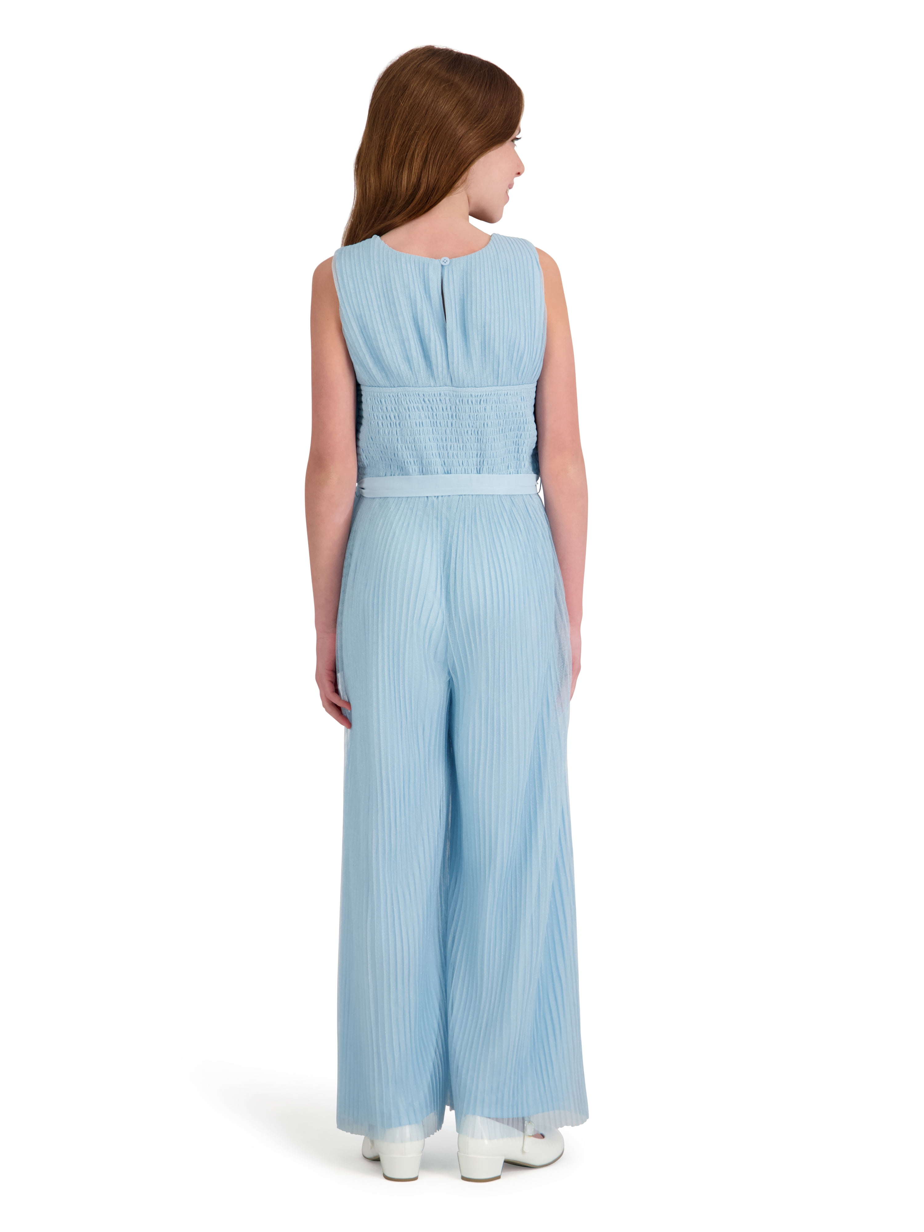 Kensie Girl Sleeveless Pleated Lurex Mesh Jumpsuit, Sizes 4-16