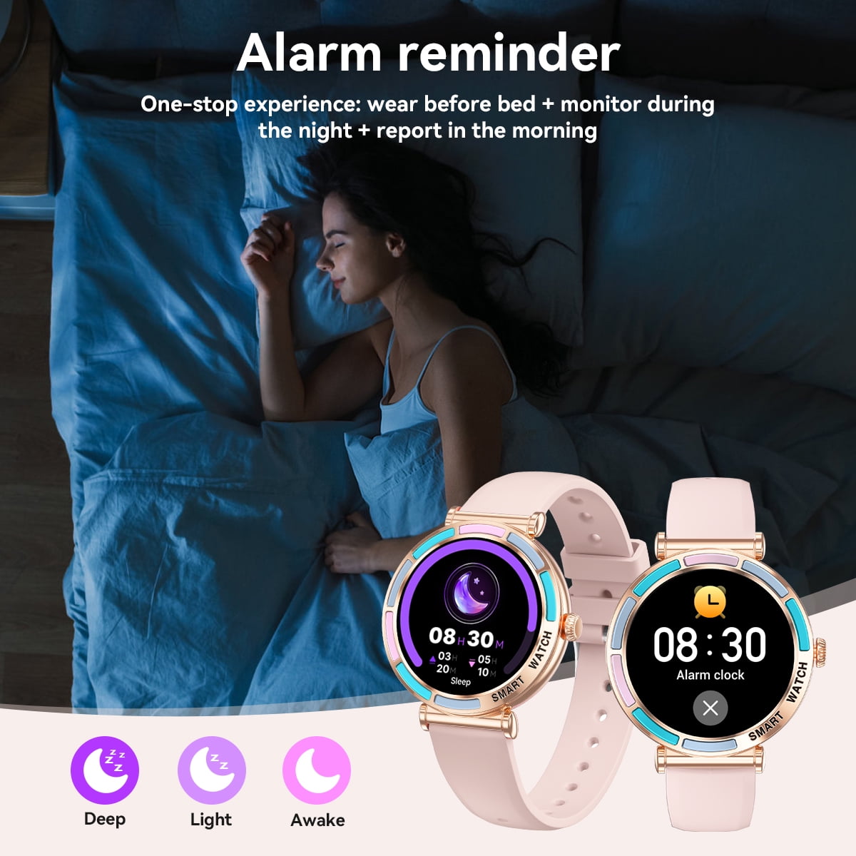 Smart Watch Bluetooth Call(Answer/Make Calls) IP67 Waterproof Fiteness Tracker Step Pedimeter 100+ Sports Modes for Android Ios Women Smartwatch