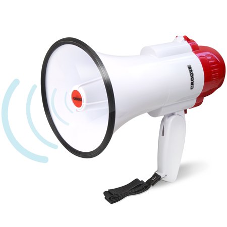 UPC: 0616909817337 | Croove Megaphone Bullhorn – Bull Horn Loud Speaker with Siren for Kids and Adults – 30 Watt Lightweight – 800 Yard Range – Loud Speaker  Air Horns