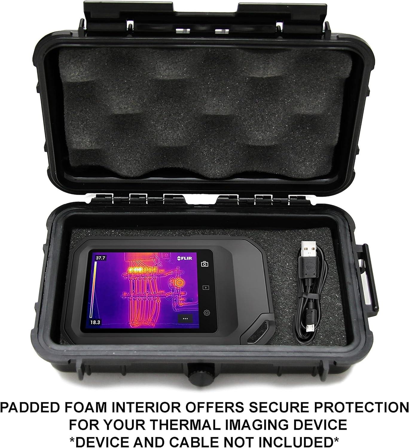 CASEMATIX Compact Rugged Waterproof Case Custom Designed to fit FLIR C3 / C2 Compact Thermal Imager Infrared Camera