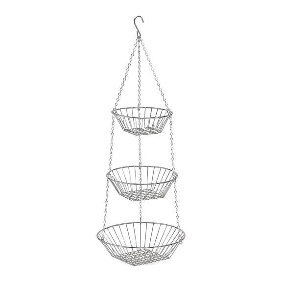 3-Tier Kitchen Wire Storage Basket Hanging Fruit Storage