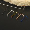 thumbnail image 3 of ZHAOCHENG Anillos para la nariz 20 piezas Anillos de tornillo para la nariz Espárragos Joyas para piercing de acero, Perno para la nariz en forma de L de acero inoxidable Luna Varilla curva Anillo par, 3 of 4