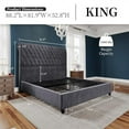 thumbnail image 6 of VanAcc King Size Bed Frame Upholstered Bed Frame King with 52.8"Tall Headboard/Dark Grey, 6 of 10