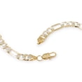 thumbnail image 4 of Cadena Figaro 3x1 Bitono 6.5mm Unisex 60 cm Chapa De Oro 18k Ametrinaa MPCA0015-60, 4 of 5
