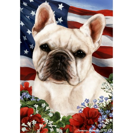 French Bulldog White - Best of Breed  Patriotic I Garden