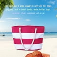 thumbnail image 5 of Wovilon Tropical Summer Striped Beach Bag for Women (Pink), Tote Bags Reusable Grocery Shoulder Bag with Zipper Pocket, 5 of 5