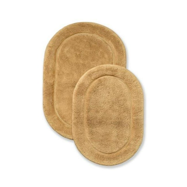 Superior BATHRUG-OV2PC-TO Cotton Oval Bath Rug Set - Toast, 2 Pieces