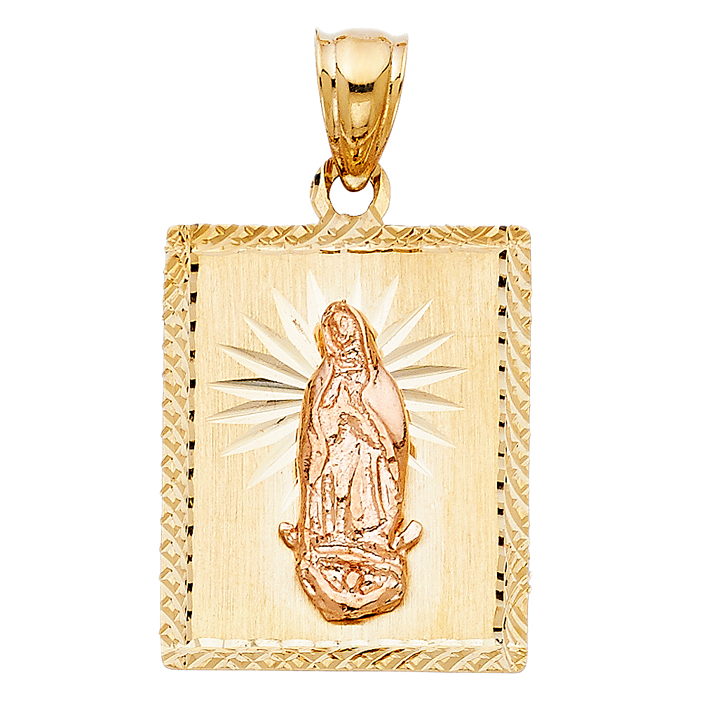 FB Jewels 14K Rose And Yellow Two Tone Gold Our Lady Of Guadalupe ...
