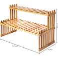 thumbnail image 2 of MyGift Tabletop Natural Bamboo Plant Stand, 2 Tier Desktop Shelf Rack, 2 of 6