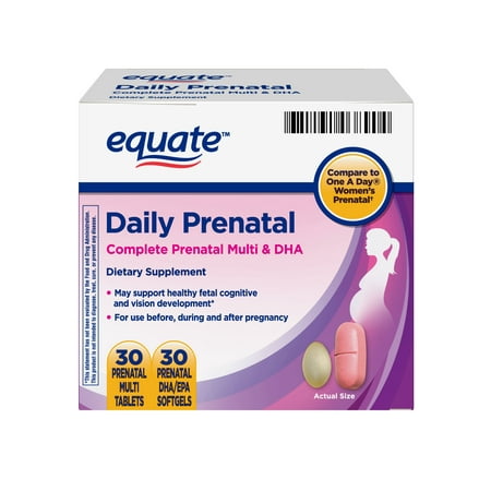 Equate Daily Prenatal Multi & DHA, 60 Ct