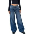 thumbnail image 6 of HKYNLAG Low Rise Jeans for Women 2025 Baggy Straight Wide Leg Pants Loose Fit Y2k Boyfriend Trendy Stretch Long Denim Pants Royal Blue M, 6 of 6