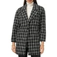 thumbnail image 1 of Vince Camuto Womens Houndstooth Collared One-Button Blazer Black L, 1 of 1