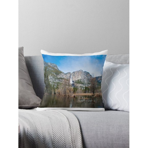 A NEW Yosemite Falls Reflected in the Merced River Pillow Covers
