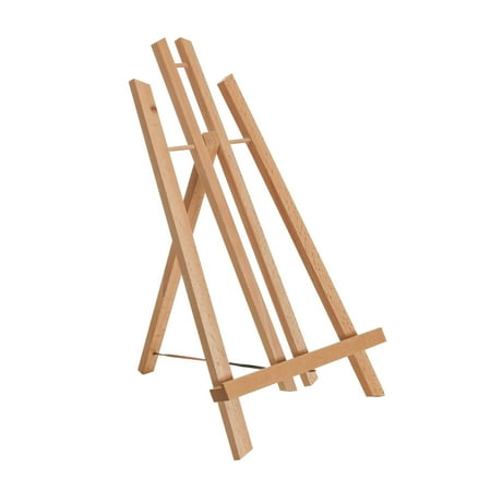 U.S. Art Supply 14" Medium Tabletop Wood Display Stand A-Frame Artist Easel Beechwood Tripod, Kid Student Painting Party