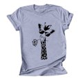 thumbnail image 5 of Gyedtr Oversized T Shirts for Women, Womens Summer Tops Giraffe Print Graphic Short Sleeve Crew Neck T-Shirt Plus Size Womens Cute Tops On, 5 of 6