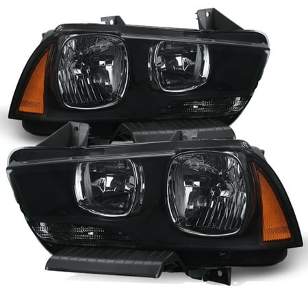 Fit 2011-2014 Dodge Charger R/T SE SRT8 Black Smoked Headlights