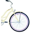 thumbnail image 5 of WonderWheels 26" Beach Cruiser Coaster Brake Stainless Steel Spokes One Piece Crank Alloy Pink Rims 36H W/ Fenders - Vanilla/ Pink, 5 of 5