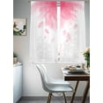 thumbnail image 4 of Modern Pink Sheer Curtains 63 Inch Length 2 Panels Set, Gradient Floral Abstract Bohemian White Voile Window Treatment Rod Pocket Curtains Sheers Drapes for Bedroom/Living Room/Kitchen 52x"63"x2, 4 of 7