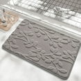 thumbnail image 6 of Entrance Door Mat, Bathroom Absorbent Mat, Non-Slip Mat, Thick Sea Mat, Solid Color Design, Leaf Pattern, for Home Use, Dirt Trapping, Floor Protector, Indoor/Outdoor Rug UKHBMC | Polyester, Gray, 6 of 9