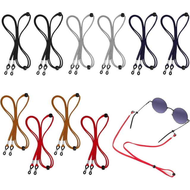 10 Pcs Support de Sangle de Lunettes, Chaîne de Lunettes Réglable pour Femmes Hommes, Chaîne Universelle pour Lunettes de Soleil, Lunettes de Lecture, Sports et Activités Extérieures, Multicolore