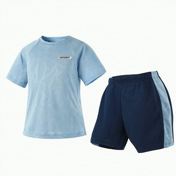 Toddler Boy Clothes Baby Summer Outfits Kids Unisex Solid Printed Short Sleeve Training 18-24 Months 2t 3t 4t 5t 6t T-Shirt Tops Long Pants & Shorts Outfit 2 Piece