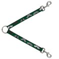 thumbnail image 1 of Buckle Down Dog Leash Splitter Mustaches Green Sketch 1 Foot Long 1 Inch Wide, 1 of 1