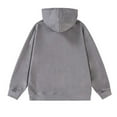 thumbnail image 3 of Blczomt Plain Mens Sweatshirts Fleece Hoodie Gray Warm Winter Casual Mens Clothing, 3 of 3