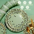 thumbnail image 3 of 175pcs Sage Green Paper Plates and Napkins Set, Disposable Sage Green and Gold Polka Dot Party Plates Cups For Baby Shower Birthday Wedding Party Supplies and Decorations, Serve 25, 3 of 4