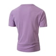 thumbnail image 4 of Generic Mens Solid Color Basic T Shirt Short Sleeve Slim Fit Turtle Neck Sweaters Casual Basic Tee Ribbed Knit Pullover Tops, 4 of 7