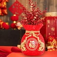 thumbnail image 3 of deevoka Chinese New Year Blessing Bag Vase - Resin Decorative Table Centerpiece for Home Red 15cm, 3 of 10