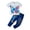 Blue, variant on WOYY Infant Girls Outfits Short Sleeve Butterfly Graphic Tee Jeans Set, Sizes 9-12M