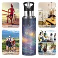 thumbnail image 5 of 600ml Vacuum Insulated Sports Water Bottle with Foldable Straw Stainless Steel Portable Thermos Cup Vibrant and Colorful Universe, 5 of 7