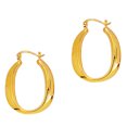 thumbnail image 1 of 14K Yellow Gold Shiny Oval Shape Hoop Earring, 1 of 1