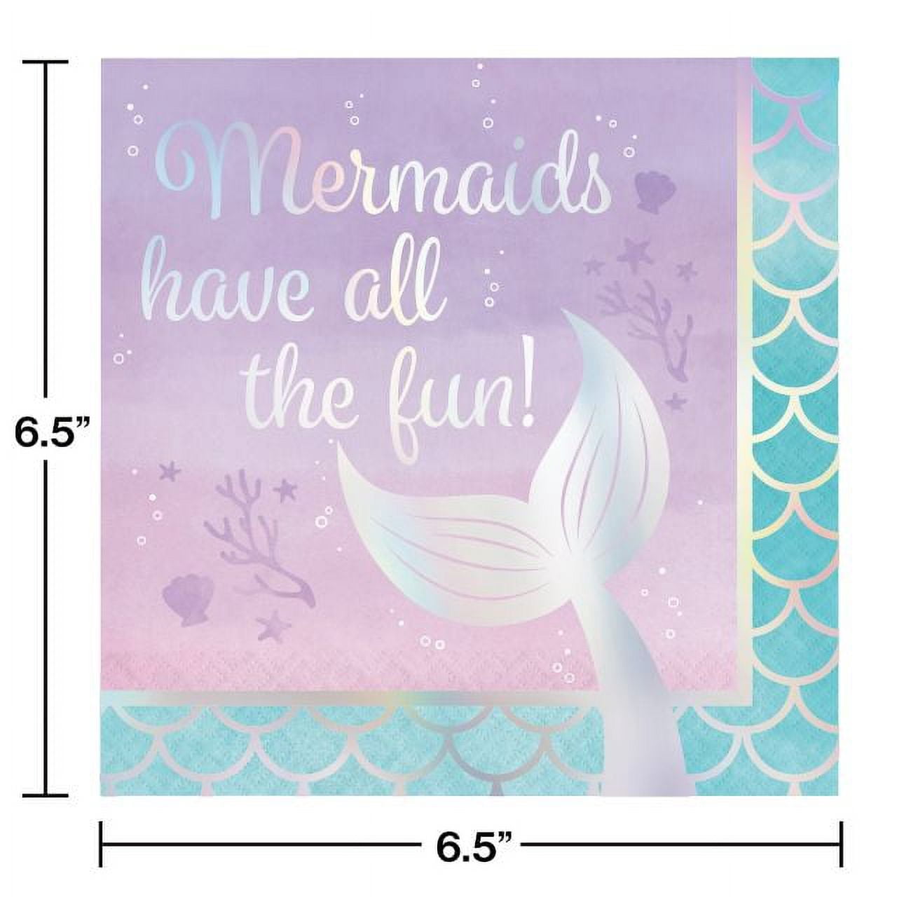 Creative Converting Iridescent Mermaid Party Beverage Napkins