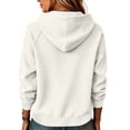 thumbnail image 4 of Nowekniz Fall Women Knit Fleece Hoodie Pullover Sweater, Loose Fit Long Sleeve Drawstring Hooded Sweatshirt with Pockets, Casual Fashion Daily Outfit Top, 4 of 6