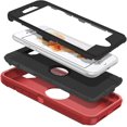 thumbnail image 2 of for iPhone SE 2016 Case, for iPhone 5S/5 Case Built-in Screen Protector Shockproof Dust/Drop Proof 3 in 1 Full Body Protection Rugged Heavy Duty Cover Case for Apple iPhone SE/5S/5, Red/Black, 2 of 6