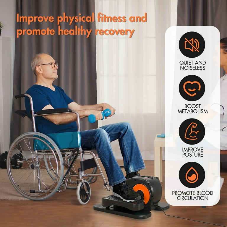 Under Desk Elliptical Machine Ellipse Leg Exerciser for Seniors Quiet and Portable Pedal Exerciser While Sitting Elliptical Exercise Machine with Remote Control Walmart