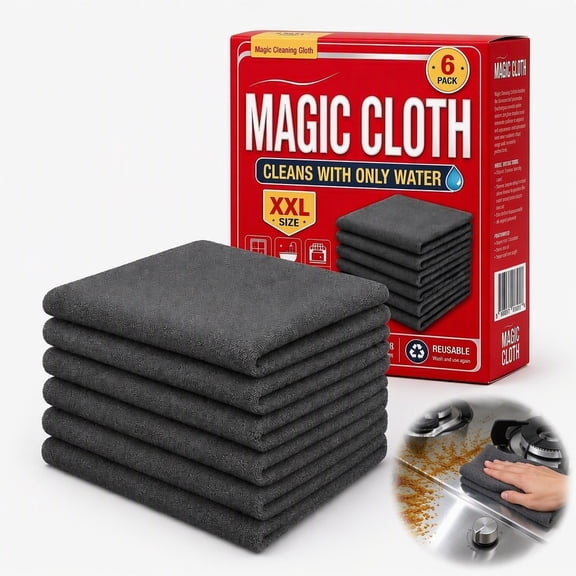 Genie Magic Ceaning Cloth, Reusable Cleaning Cloths for Glass Kitchen Reusable Genie Cloth Cleaning Cloths for Kitchen Glass, Lint-Free Wiping