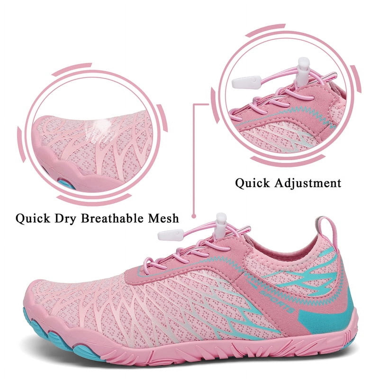 Stepedia Women's Barefoot Shoes Wide Toe Box Water Shoes for Exercise Hiking Boating Swimming, Pink 7 Wide