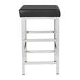 thumbnail image 4 of 26" Backless Stool in Black Fabric with Polished Chromes Legs, 4 of 5