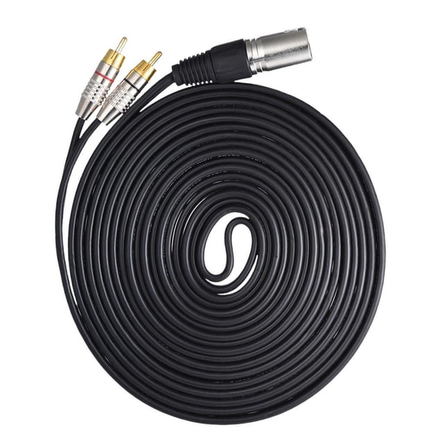 XLR Male a RCA Adaptador Y Cable Divisor para La Tarjeta de Sonido Del Amplificador de Micrófono