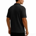 thumbnail image 3 of Men's Short Sleeve Waffle Knit Golf Shirt Raglan Tee Moisture Wicking 3-Button Placket Collared Top Summer Casual Business Performance Tennis Shirt Solid Color Classic Fit, 3 of 8