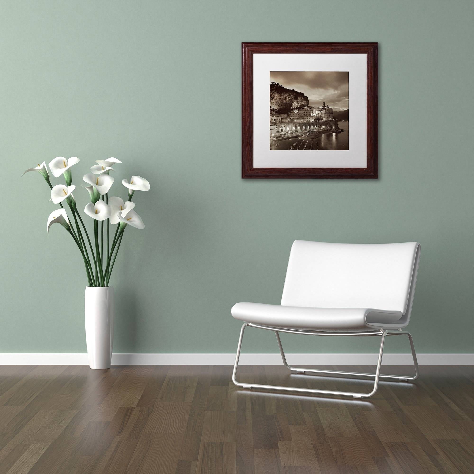 Trademark Fine Art "Atrani I" Canvas Art by Alan Blaustein, White Matte, Wood Frame