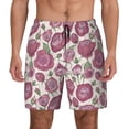thumbnail image 2 of Picia Rose Flowers pattern Mens Swim Trunks with Compression Liner Stretch Beach Shorts Quick Dry with Zipper Pockets No-Chafing Board Shorts-, 2 of 9