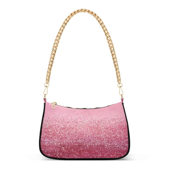 One Shoulder Chain Handbag 7.1x11x2.8in Women's Hobo Handbags Tote Handbags Shoulder Handbags Card Bag Cash Bag Key Bag Pink Beads