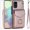 Rose Gold, variant on Phone Case for Samsung Galaxy A51 5G/A 51 5G UW Verizon Wallet Cover with Tempered Glass Screen Protector and RFID Blocking Ring Card Holder Leather Cell Accessories 51A G5 S51 Women Off White