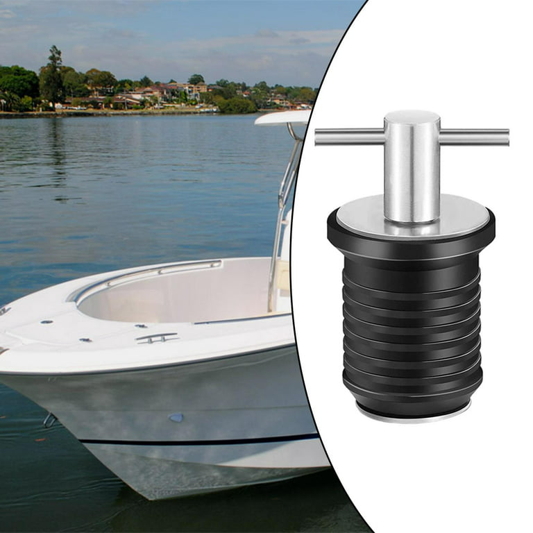 Qiilu Brass Rubber Snap Tight Boat Drain Plug Marine Boat Accessories for  1-1 / 4in Holes, Marine Drain Plug,Boat Drain Plug