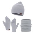 thumbnail image 3 of Hat Scarf Gloves Set Classic Unisex Thermal Gloves Loop Scarf Ribbed Knit Cap, 3 of 10