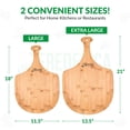 thumbnail image 2 of Frederica Trading Bamboo Pizza Peel Paddle 2 Piece Set | Wooden Pizza Paddle for Baking Pizza, Bread, Fruits & Vegetables | Pizza Cutting Board with Handle, Wooden Pizza Peel 2 Pc LG & XL, 2 of 6