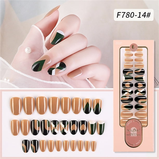 Uñas postizas a presión, regalos para mujeres, nuevas uñas postizas reutilizables desmontables con punta larga, parches para usar, fijas y fáciles de usar.